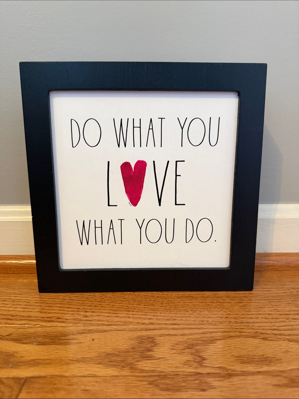 Rae Dunn Black Frame Wall Art with Red Heart